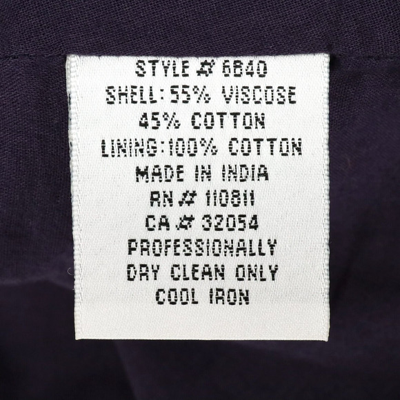 Baraschi Top Womens 6 Purple Ruffle Neck Blouse Side Zip Lined Fitted Romantic - Picture 15 of 16